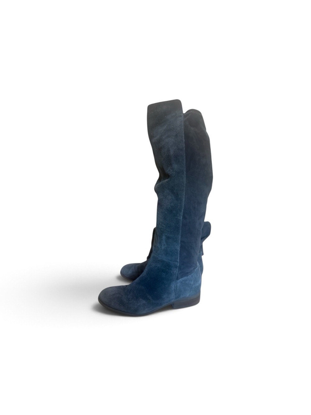 Lucky Brand Women's Navy Suede Over the Knee-Boots Wide Calf